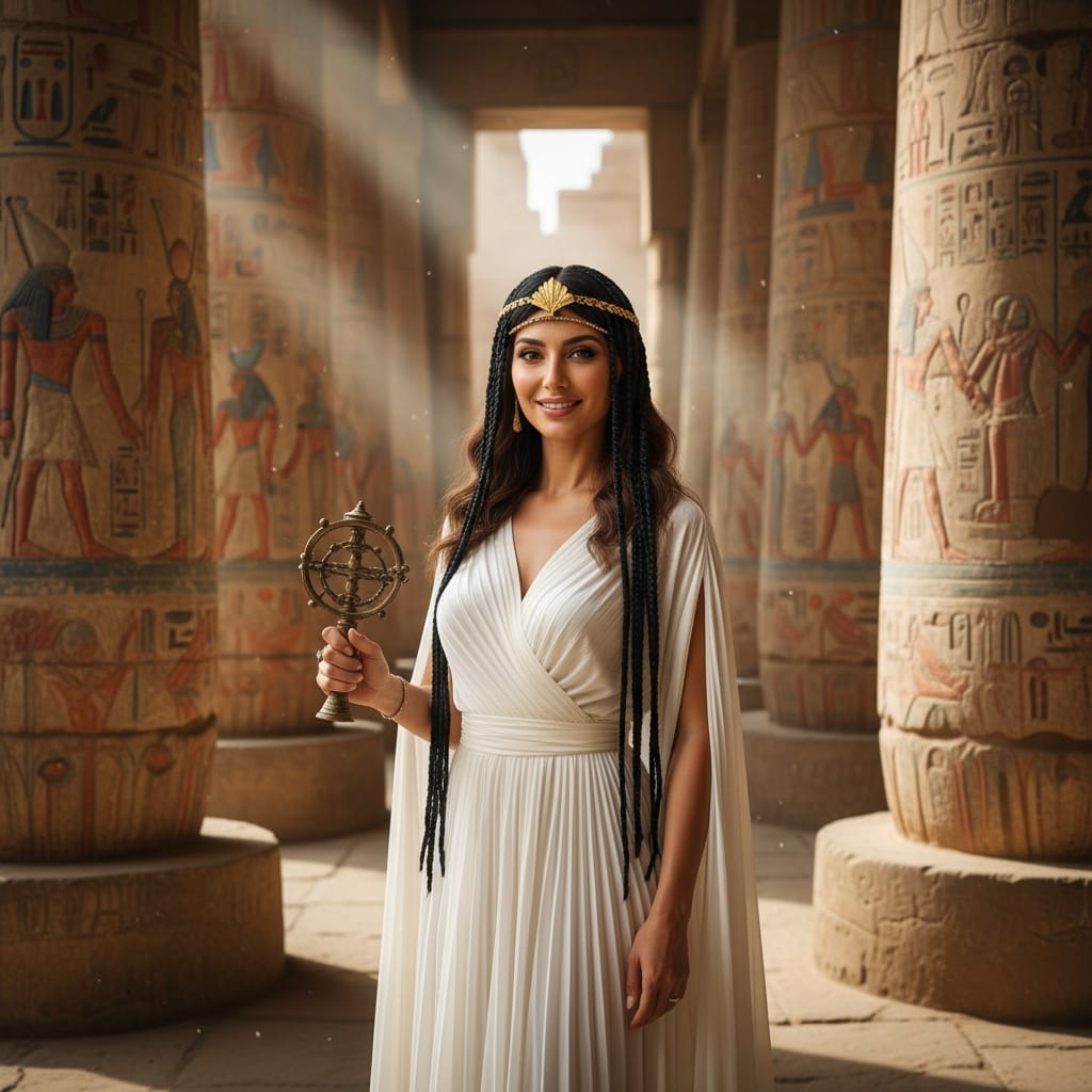 slim middle_eastern woman temple priest interior 35332003