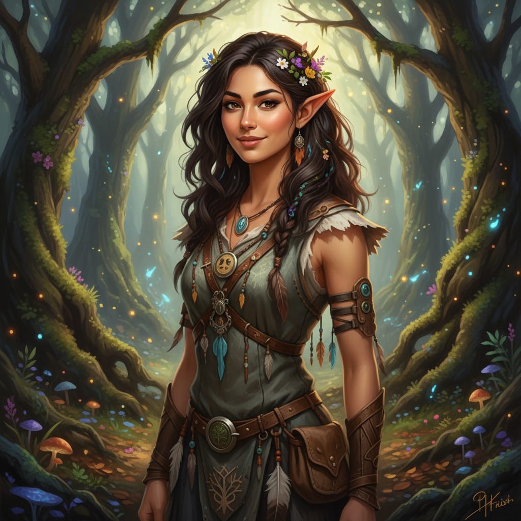slim middle_eastern woman tribal wood elf 71590934