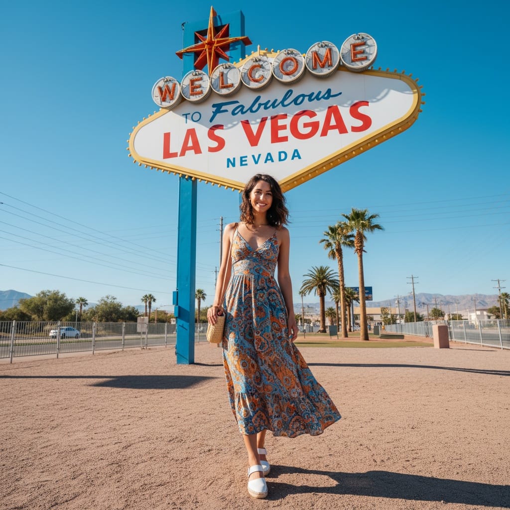 slim middle_eastern woman welcome sign daytime 86063043