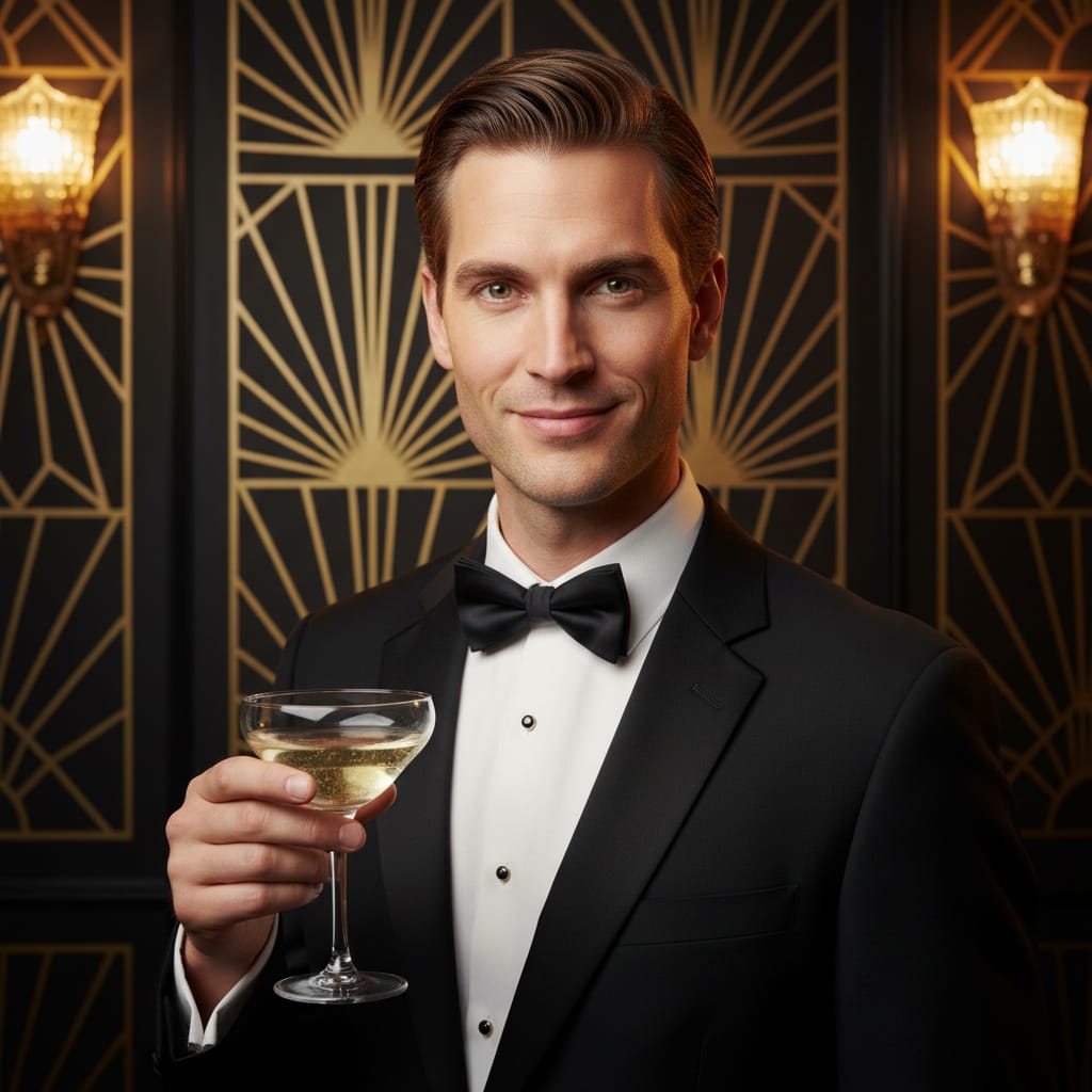 slim white man art deco nightclub portrait 24480060
