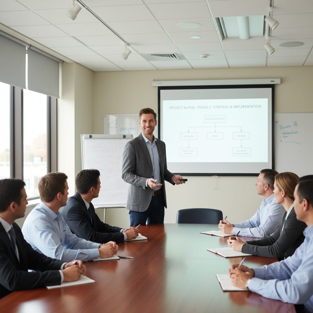 slim white man breakout session presenting 88270192