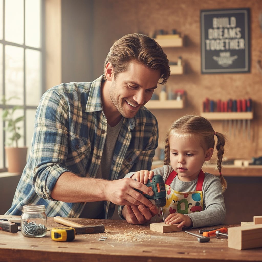 slim white man dad teaching kid activity 41908036