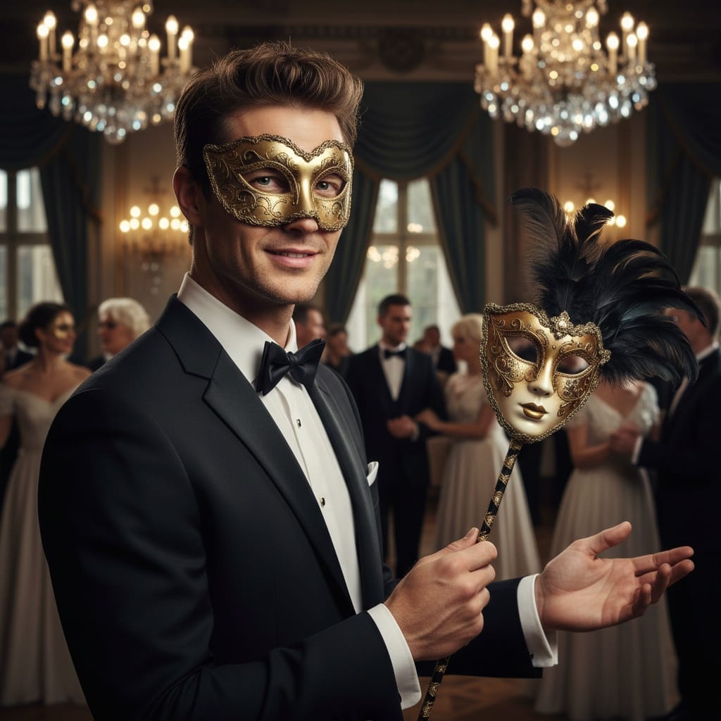 slim white man elegant masquerade ball 24470095