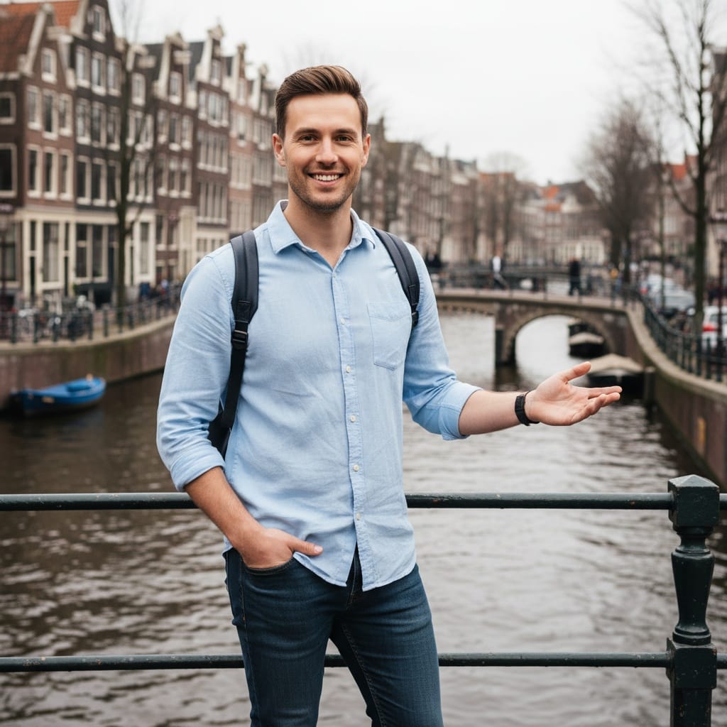 slim white man iconic i amsterdam sign 39783891
