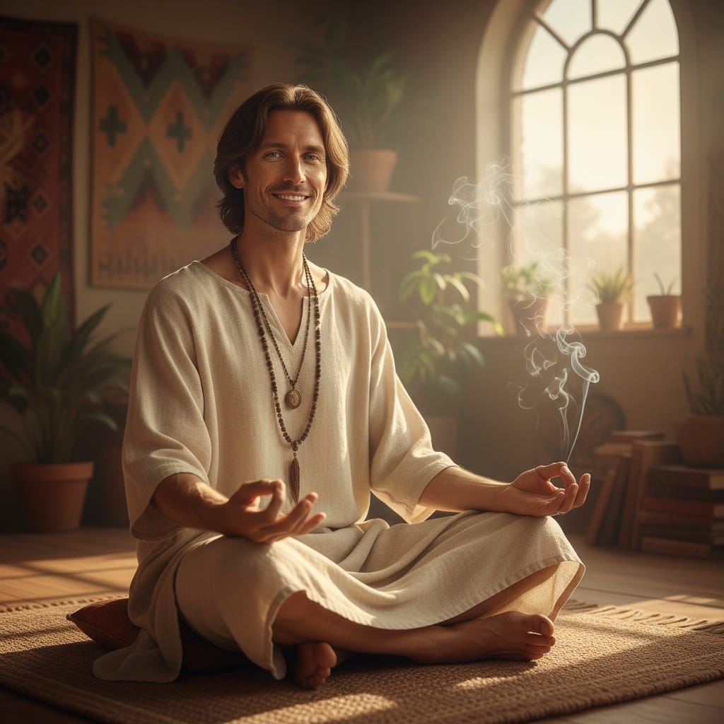 slim white man meditation spiritual portrait 11274929