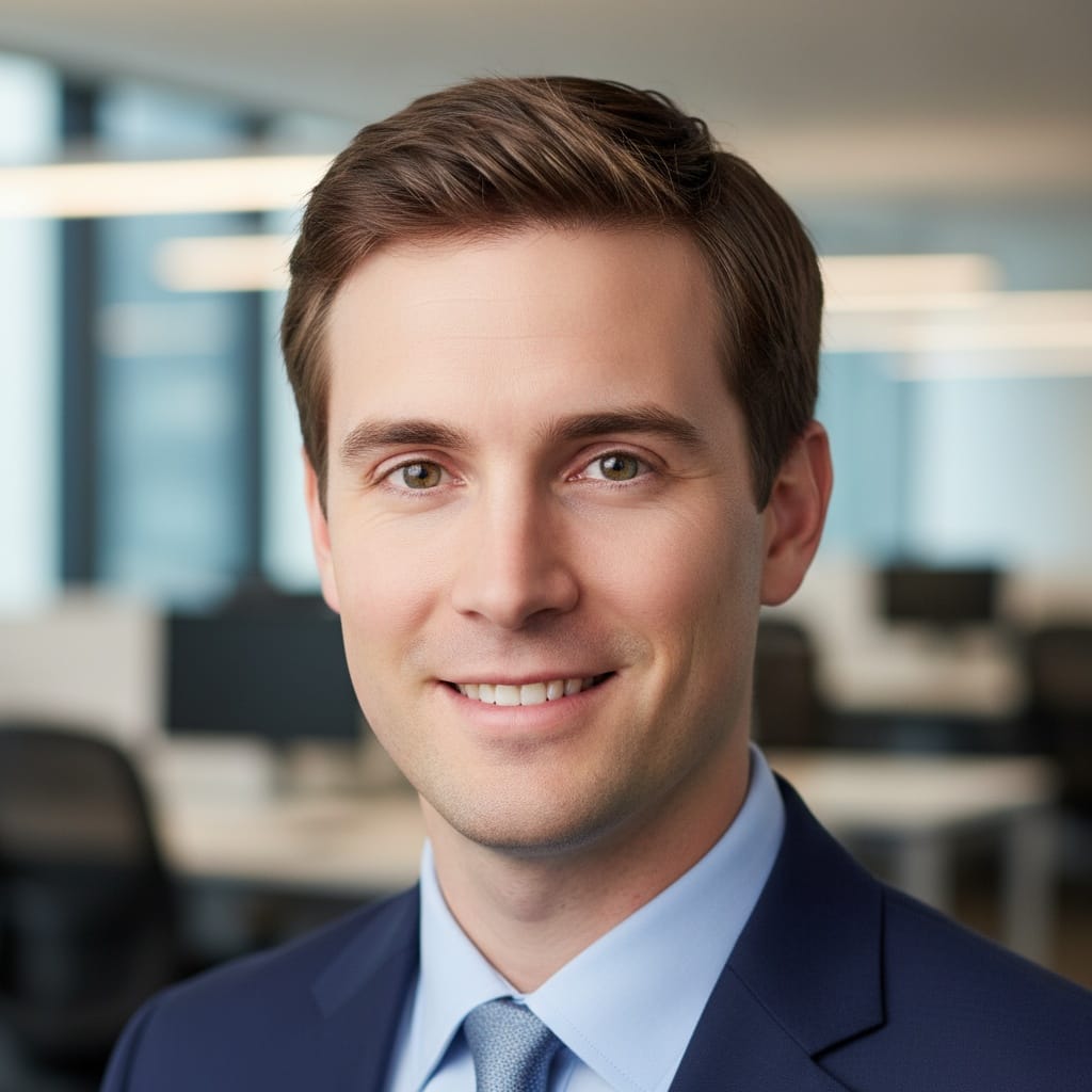 slim white man modern office blur 24980946