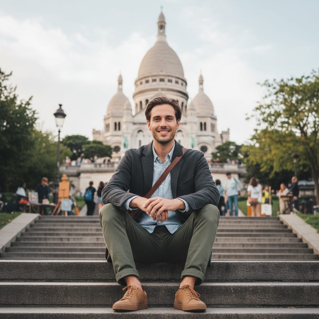slim white man montmartre sacre coeur 74052169