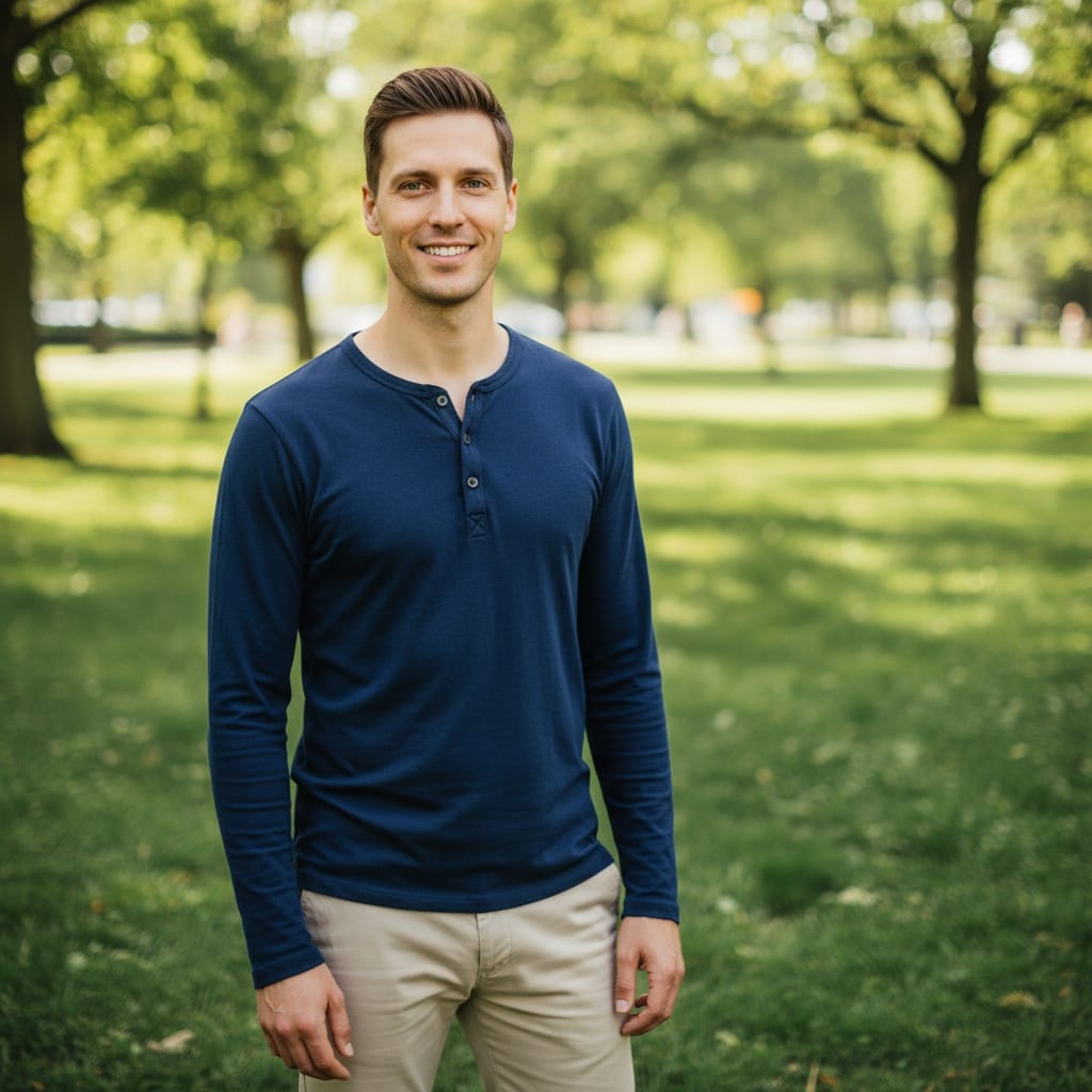 slim white man outdoor park approachable 15468694