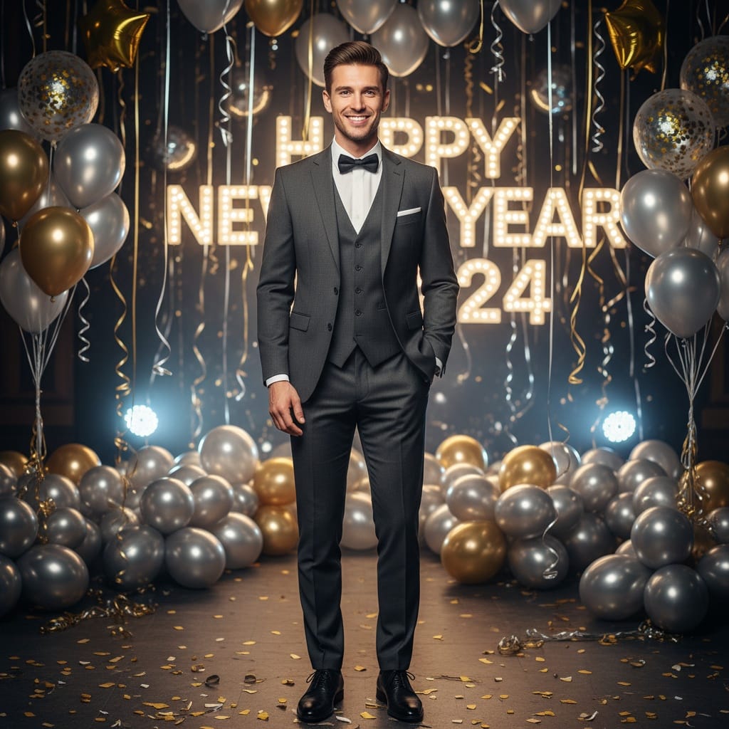 slim white man party room full body 19034902