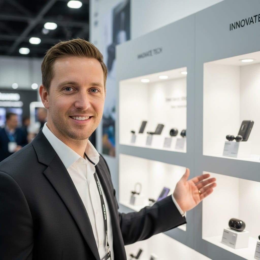 slim white man product display closeup 19014626