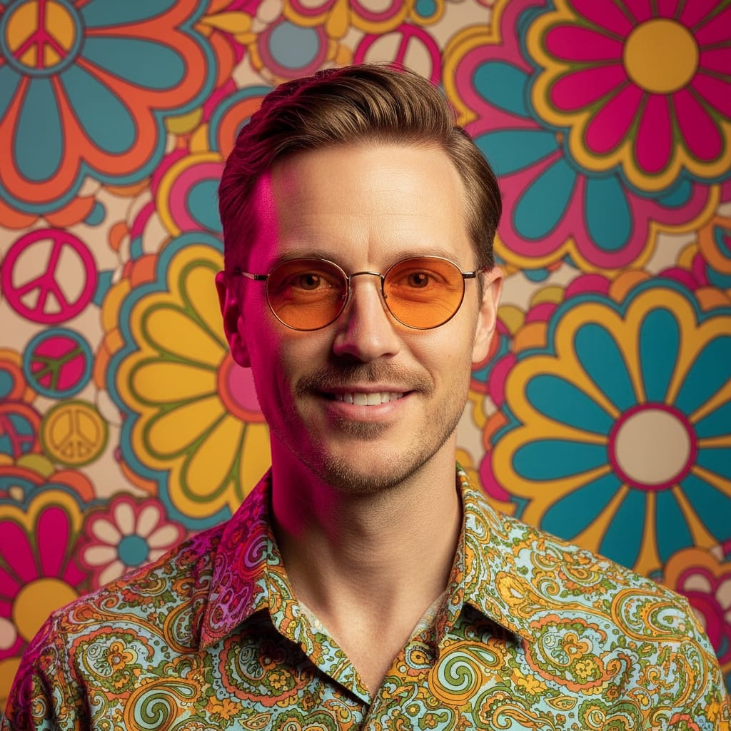 slim white man psychedelic studio portrait 22670942