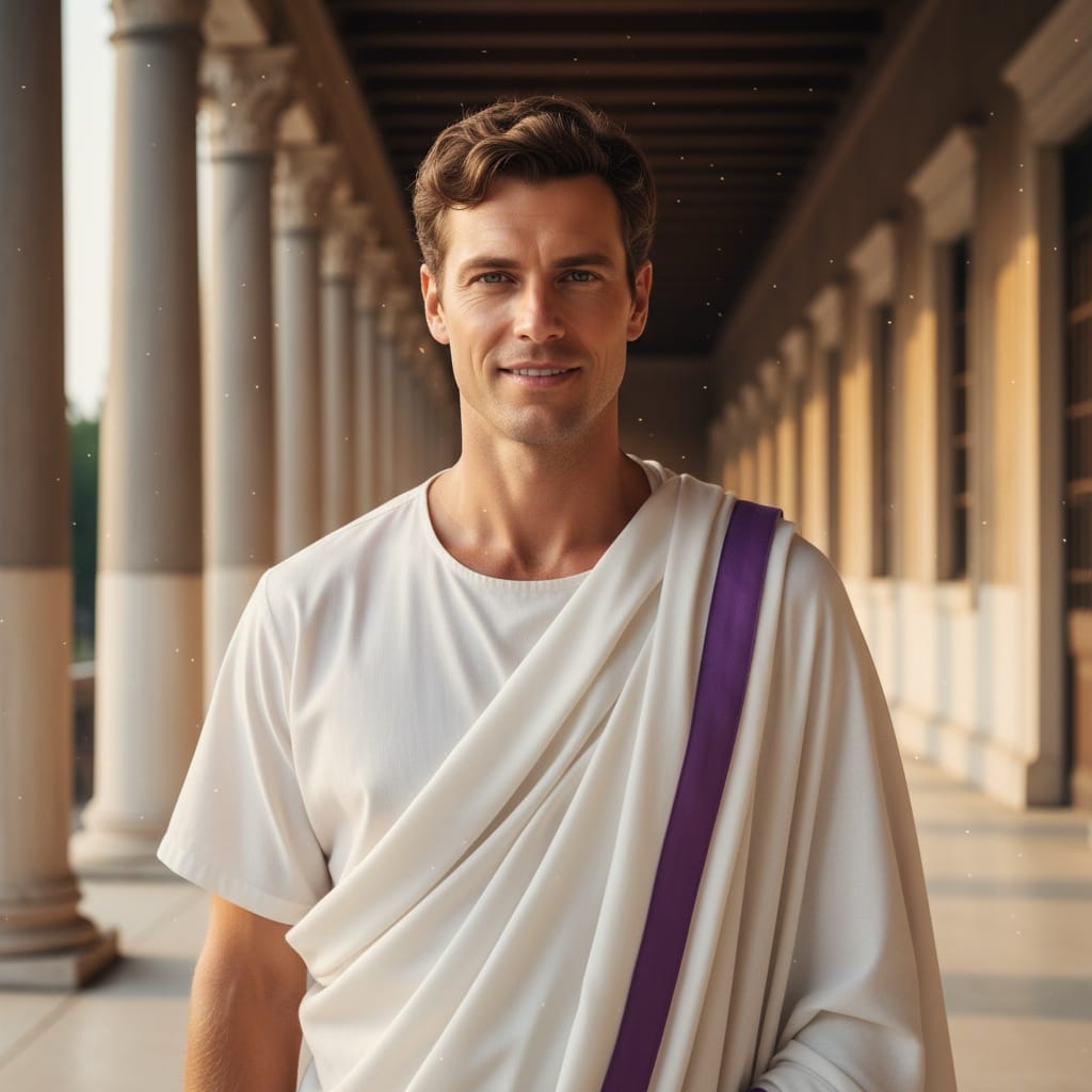 slim white man roman senator toga portrait 32500317