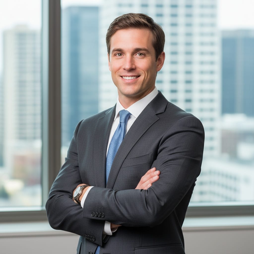 slim white man three quarter confident pose 26272852