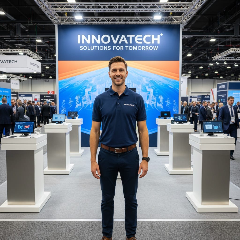 slim white man wide angle booth overview 49824630