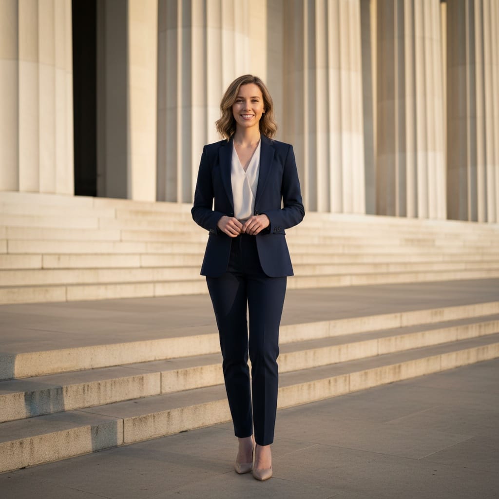 slim white woman lincoln memorial steps 35646757