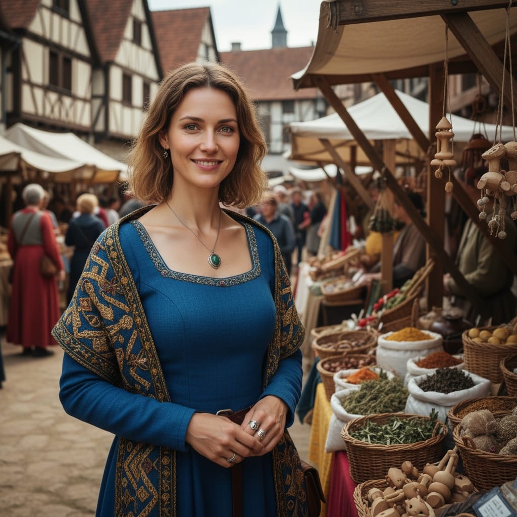 slim white woman merchant marketplace outdoor 39693487