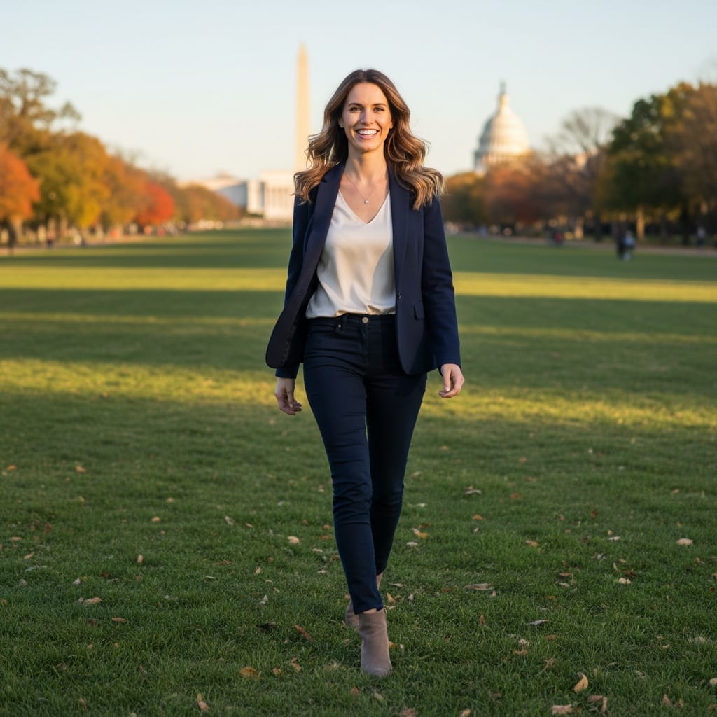 slim white woman national mall walking 54798933