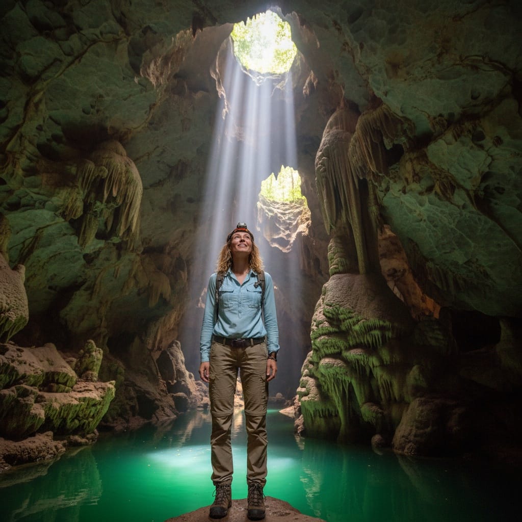 slim white woman phong nha cave adventure 63565008