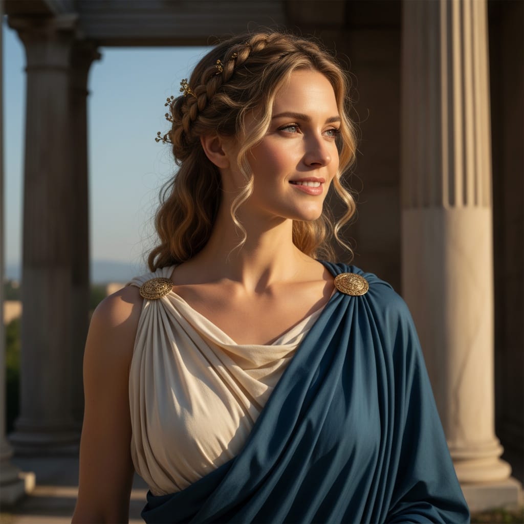 slim white woman roman senator toga portrait 65466926