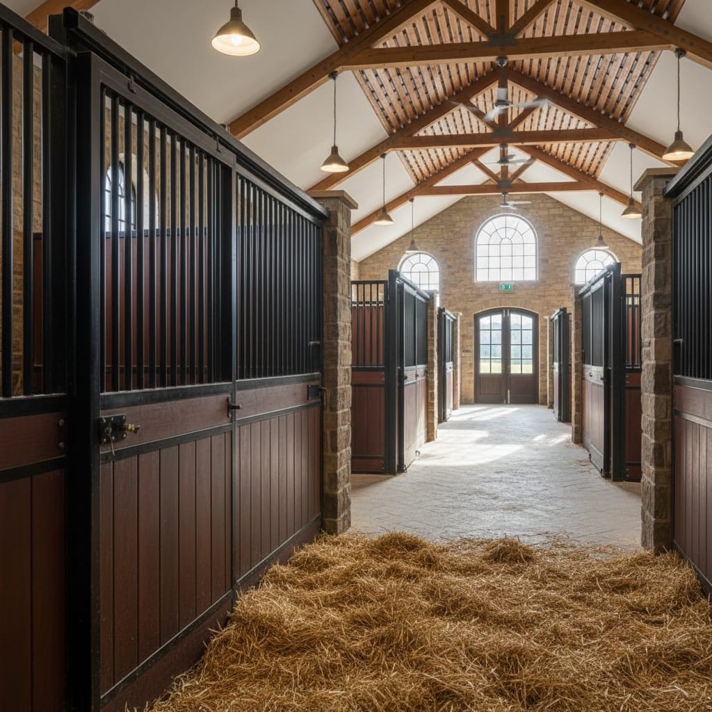 stable interior with horse 12766876
