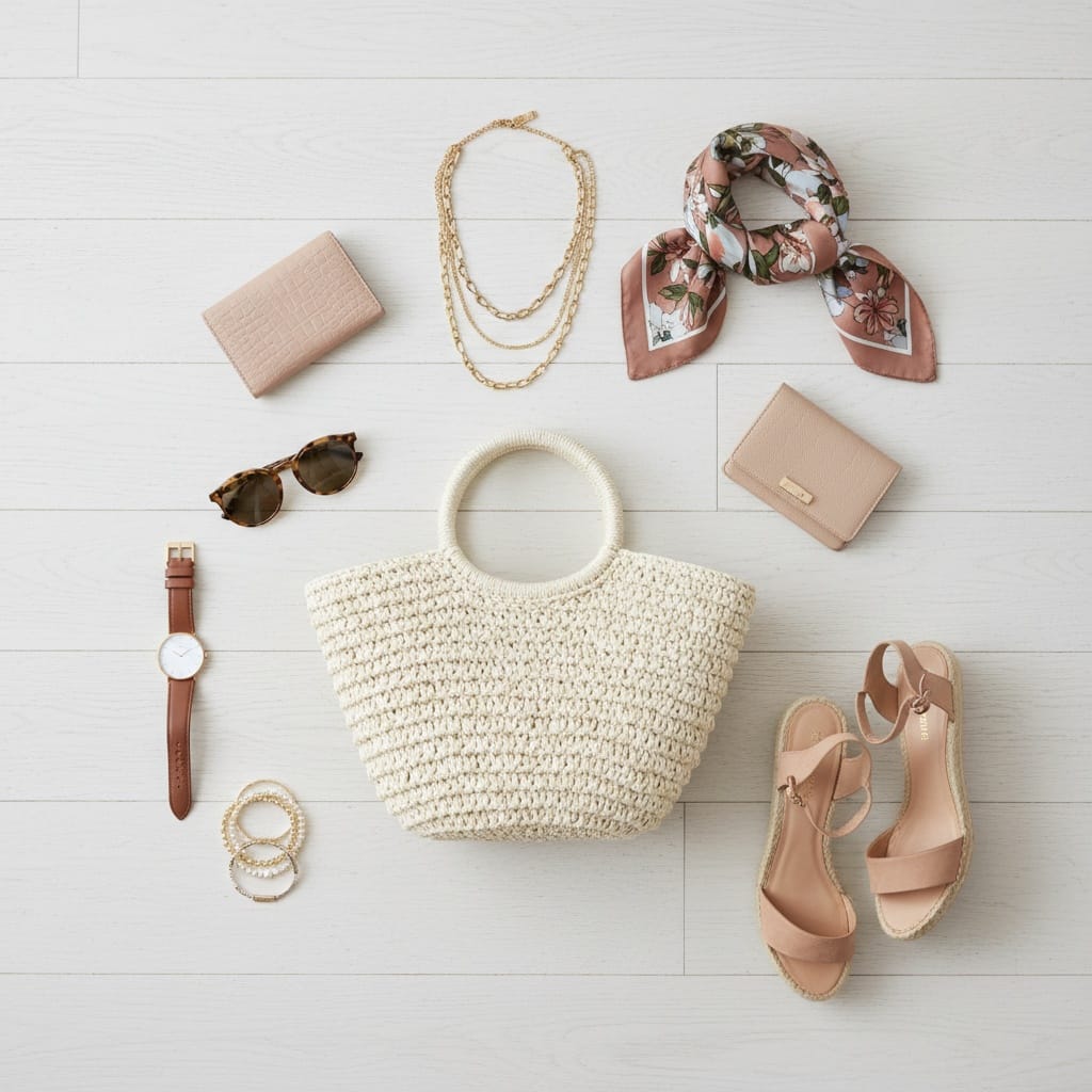 styled floor flatlay 44178839