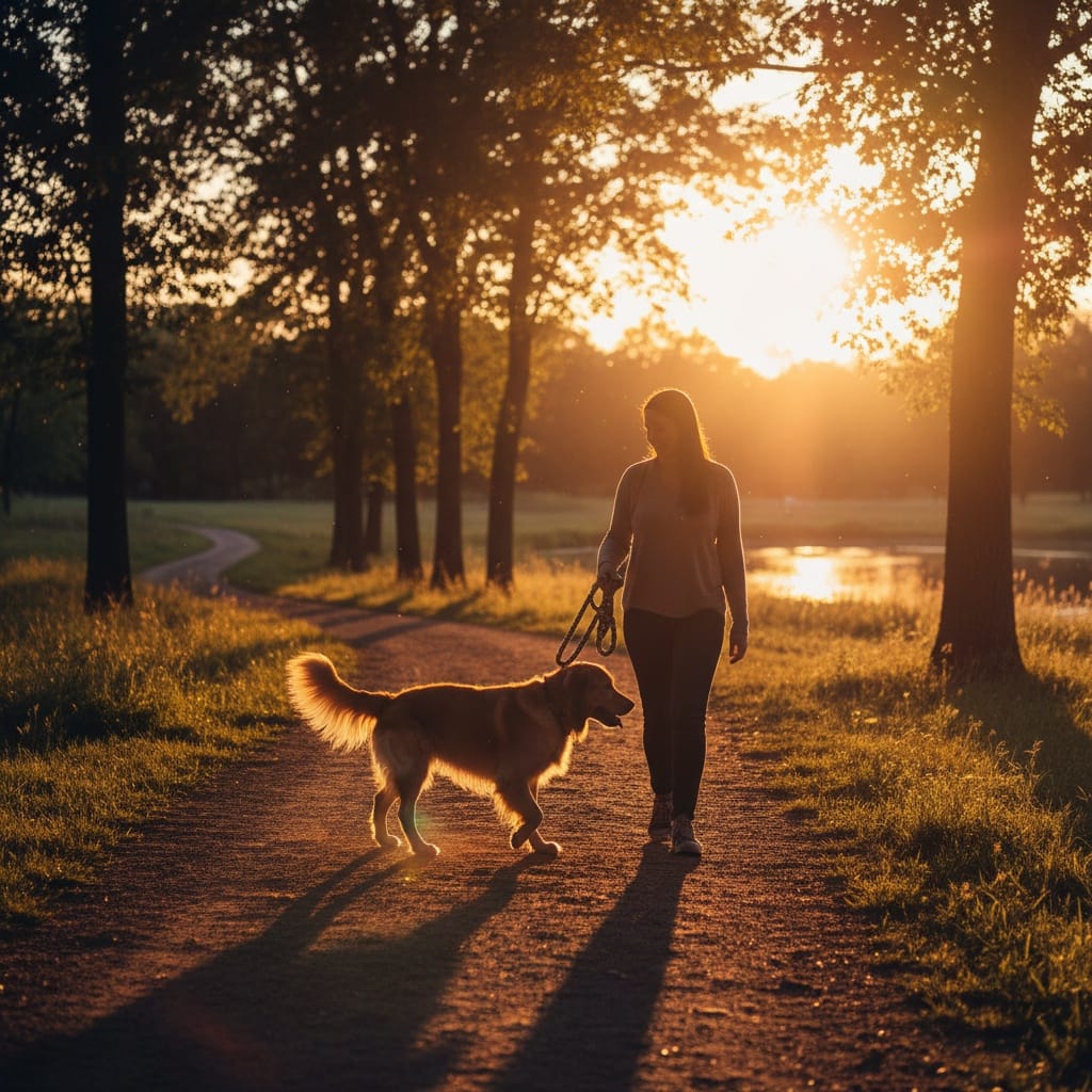 sunset golden hour walk 78362670