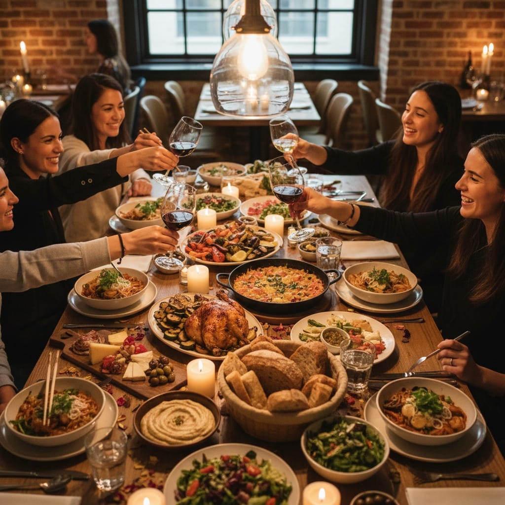 table spread multiple dishes 31362991