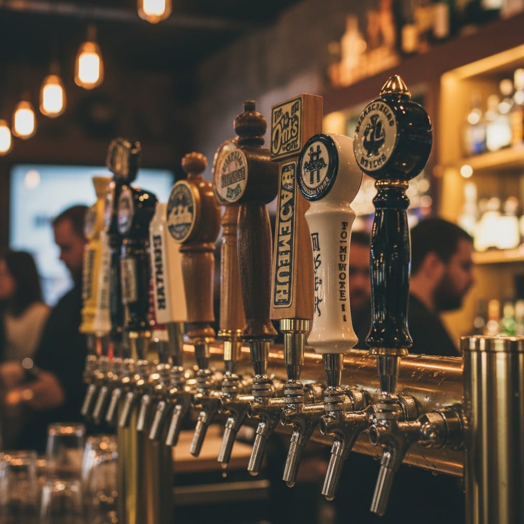 tap handles closeup 77242782