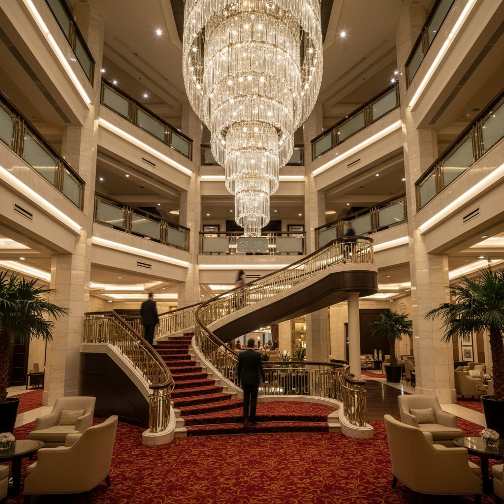 two story grand staircase 14524736