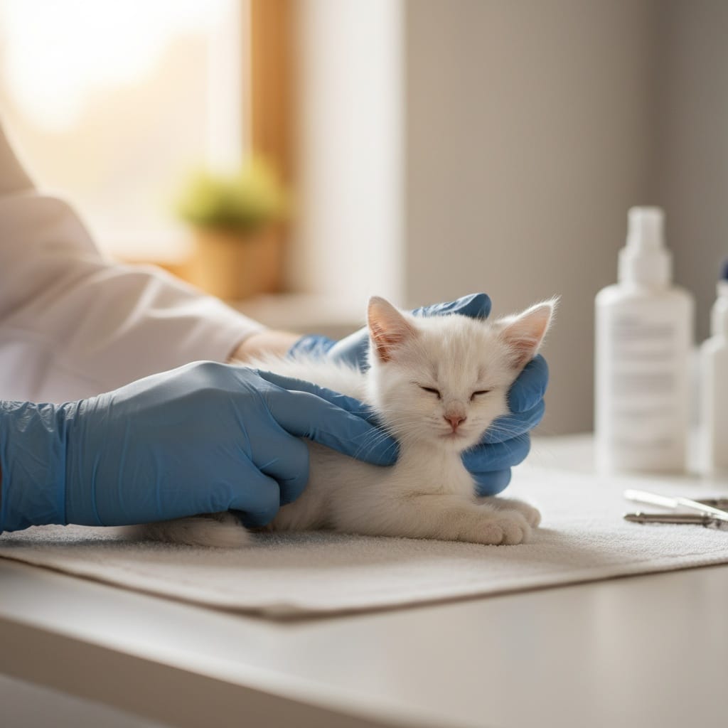 veterinarian hands gentle exam 72094921