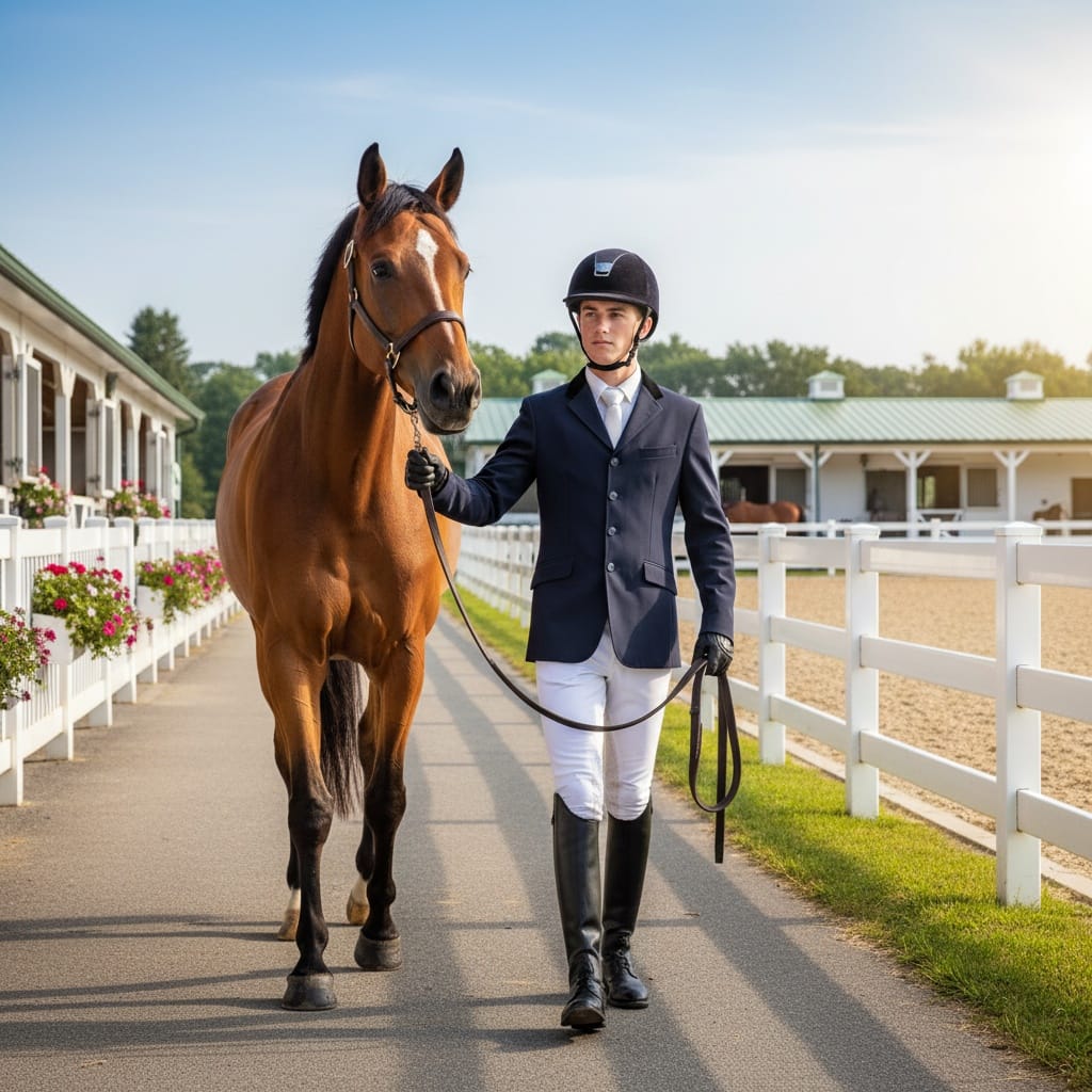 walking horse to arena 76291910
