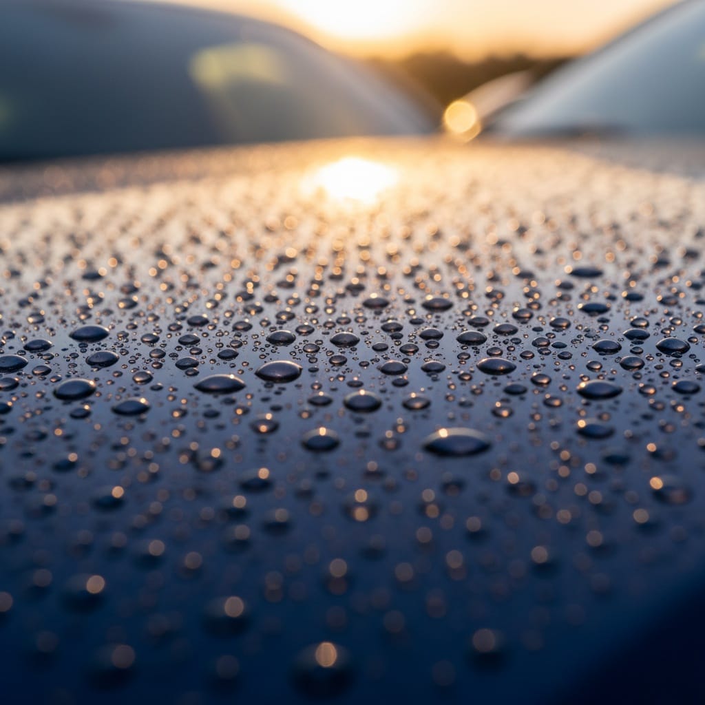 water beading closeup 75684224