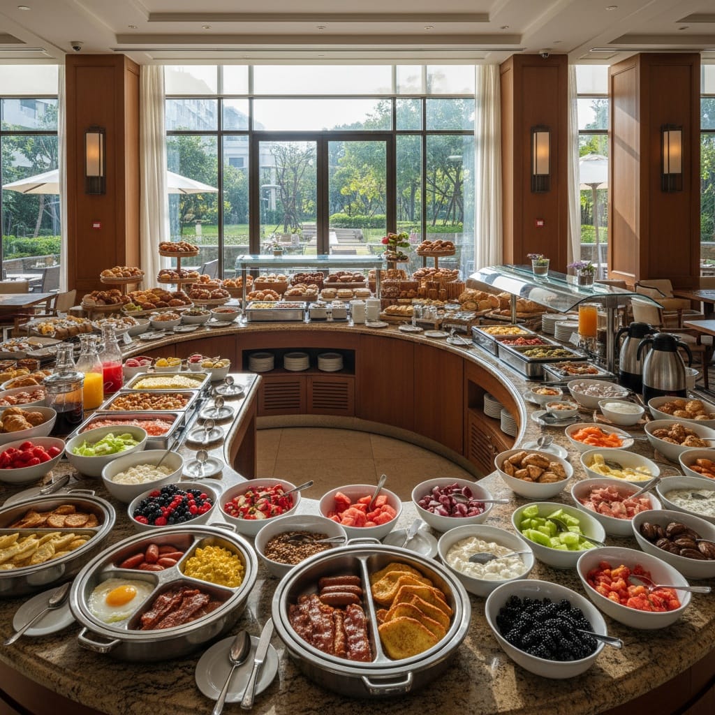 wide angle breakfast buffet 64422720