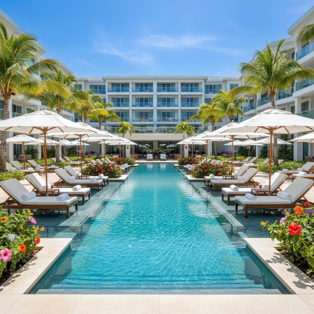 wide angle pool deck overview 54600928