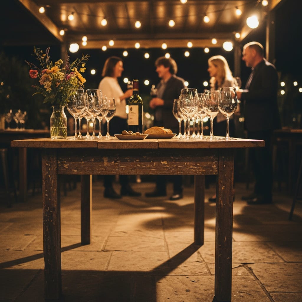 wine bar patio evening 12612400
