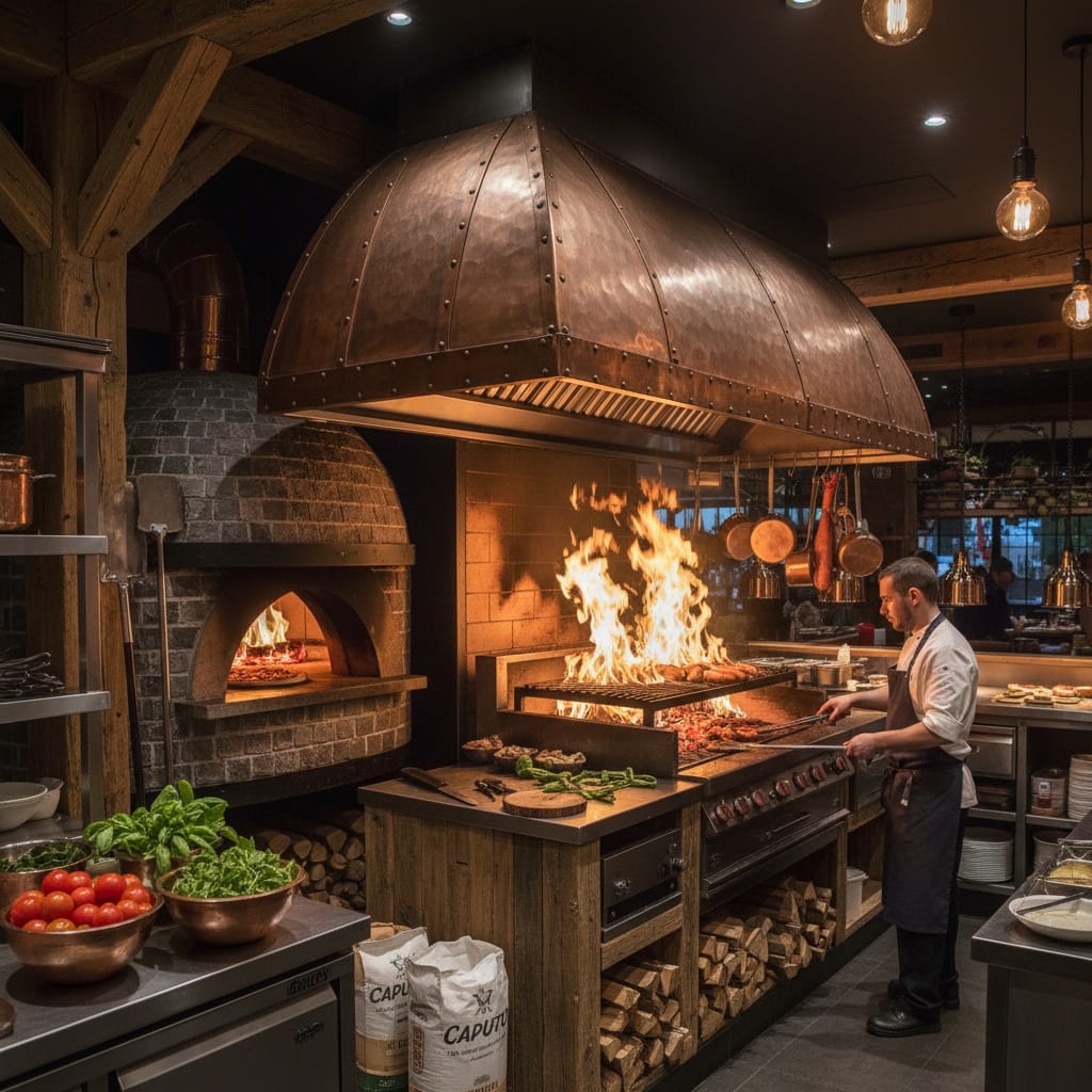 wood fire grill station 35611053