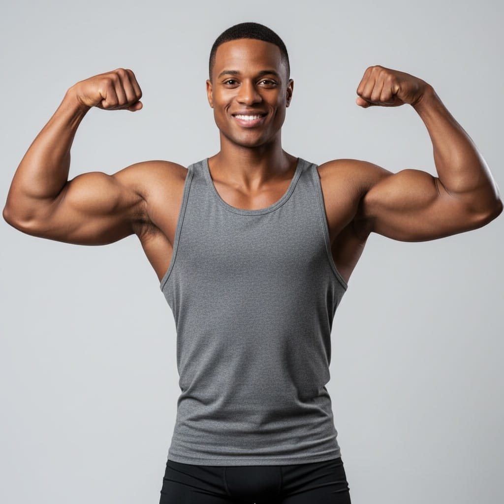 athletic black man transformation before after setup 88615128