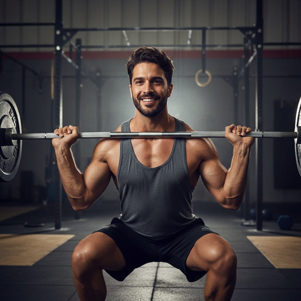 athletic middle_eastern man barbell lift action shot 97263511