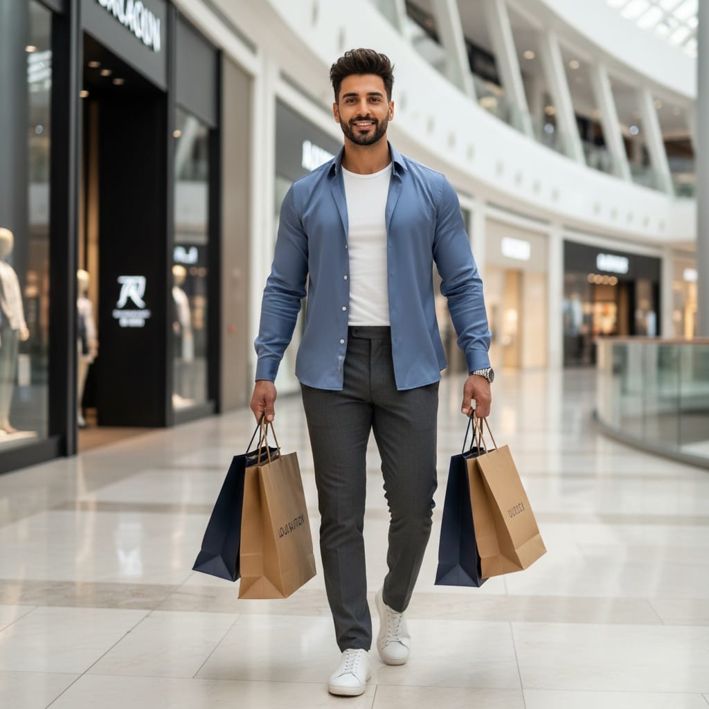 athletic middle_eastern man dubai mall luxury shopping 21041190