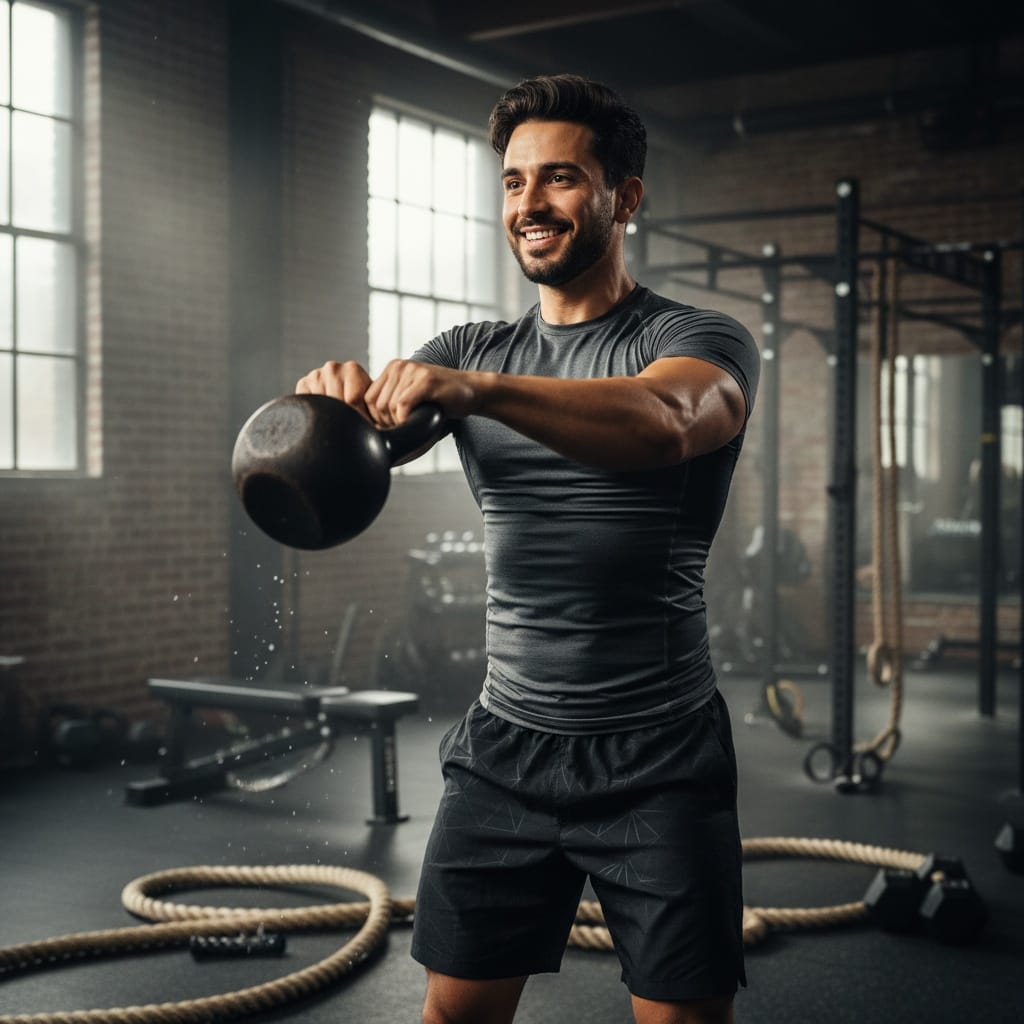 athletic middle_eastern man functional training area 37087175