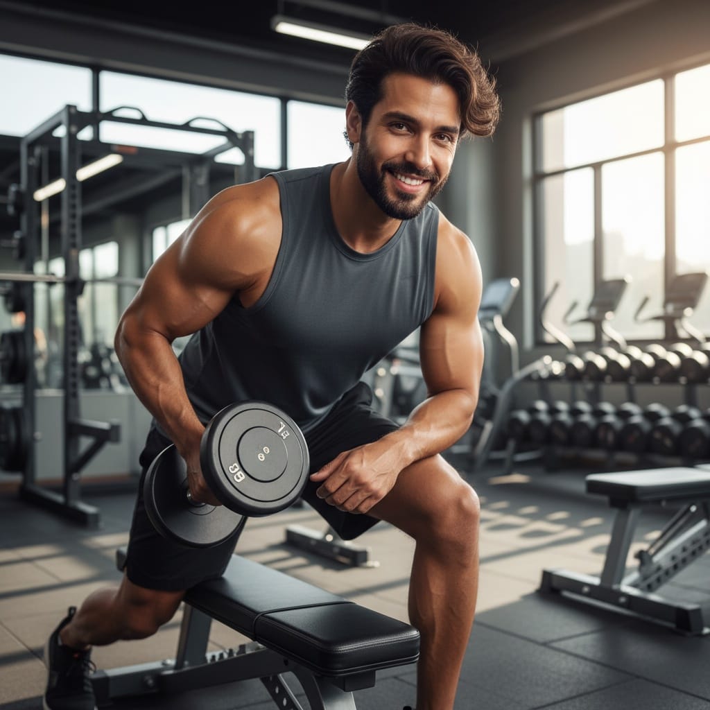 athletic middle_eastern man gym environment action shot 78172267
