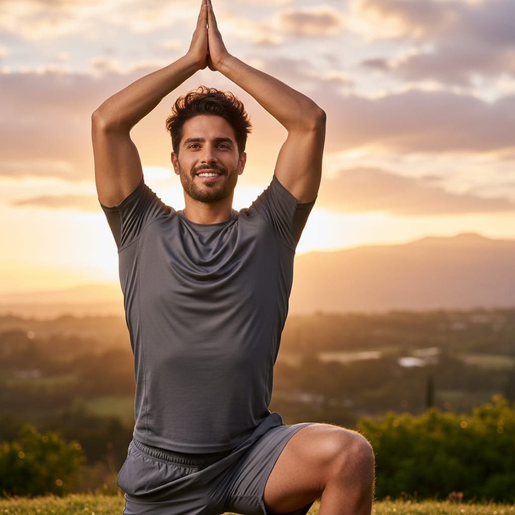 athletic middle_eastern man outdoor sunrise practice 66655924