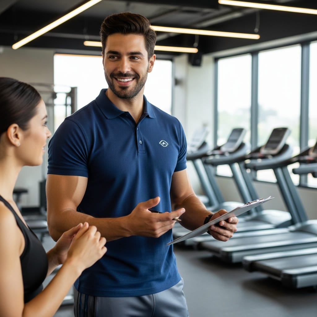 athletic middle_eastern man personal training consultation 74359706