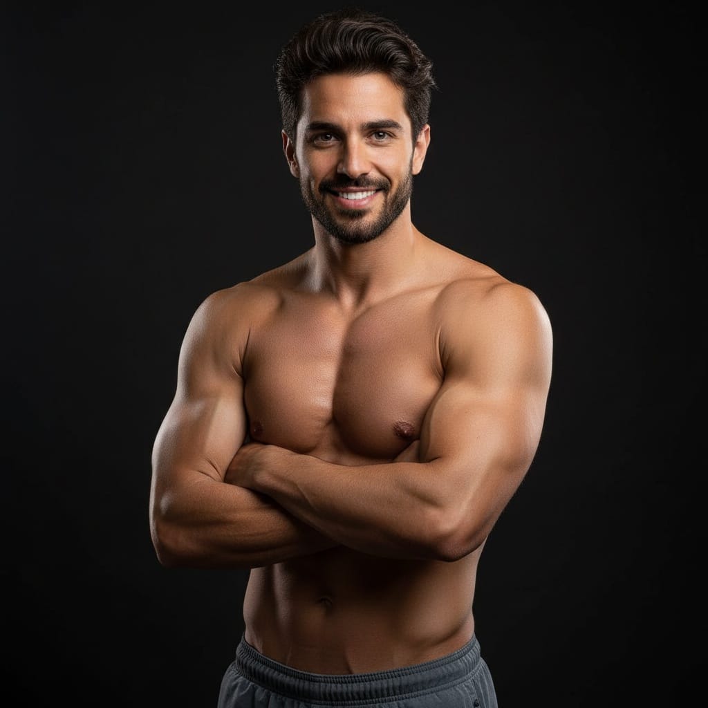 athletic middle_eastern man physique studio portrait 23172964