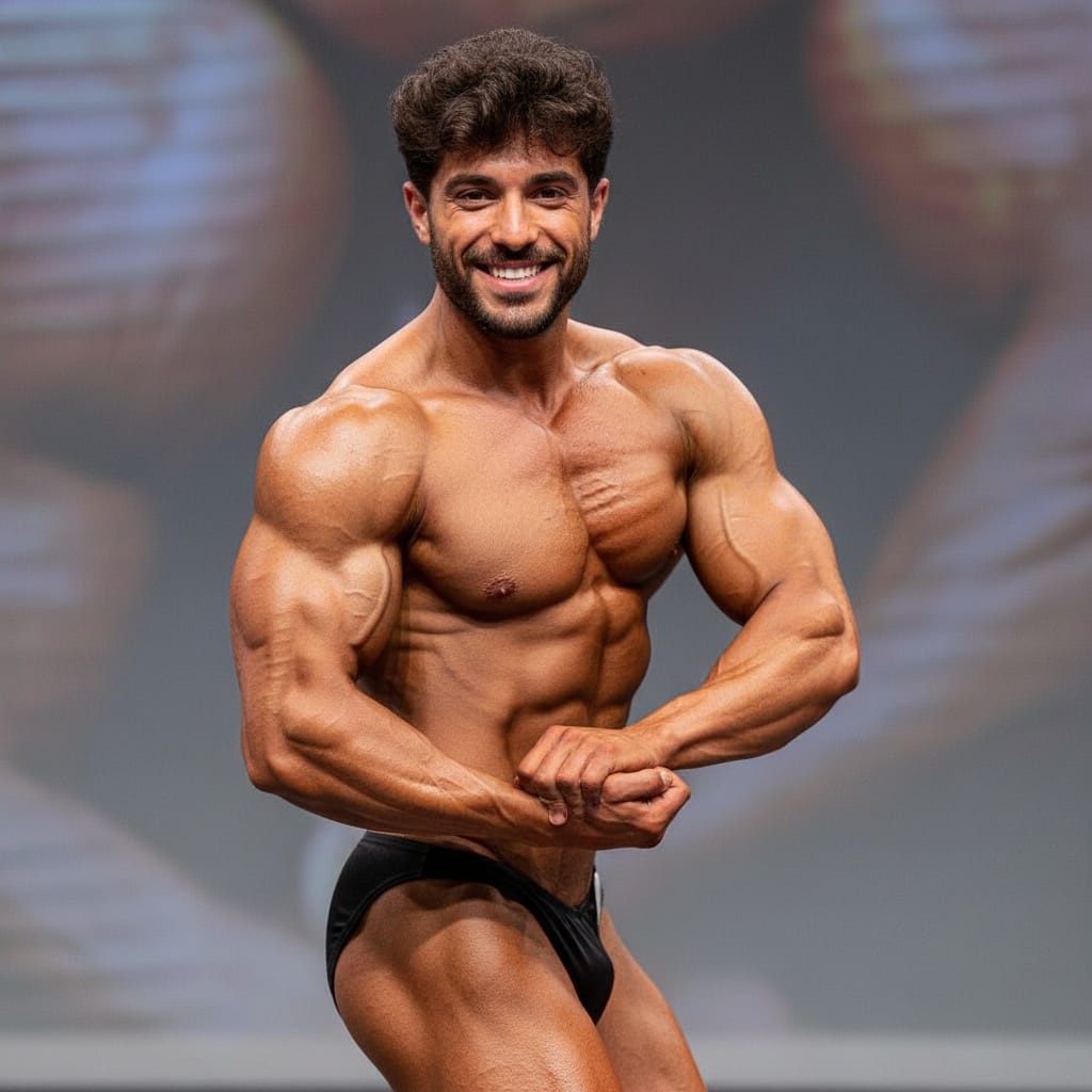 athletic middle_eastern man side tricep quarter turn 47469101