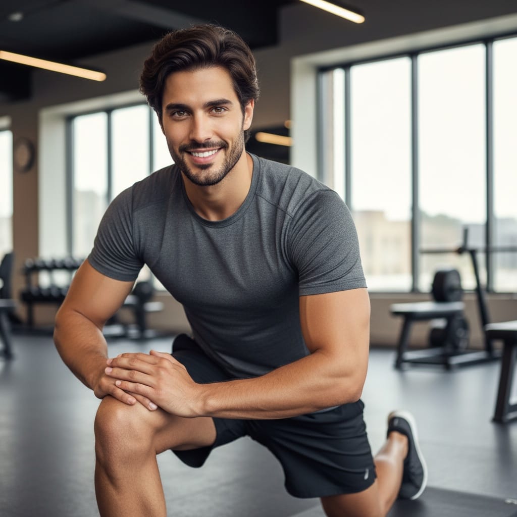 athletic middle_eastern man stretching flexibility zone 55657119