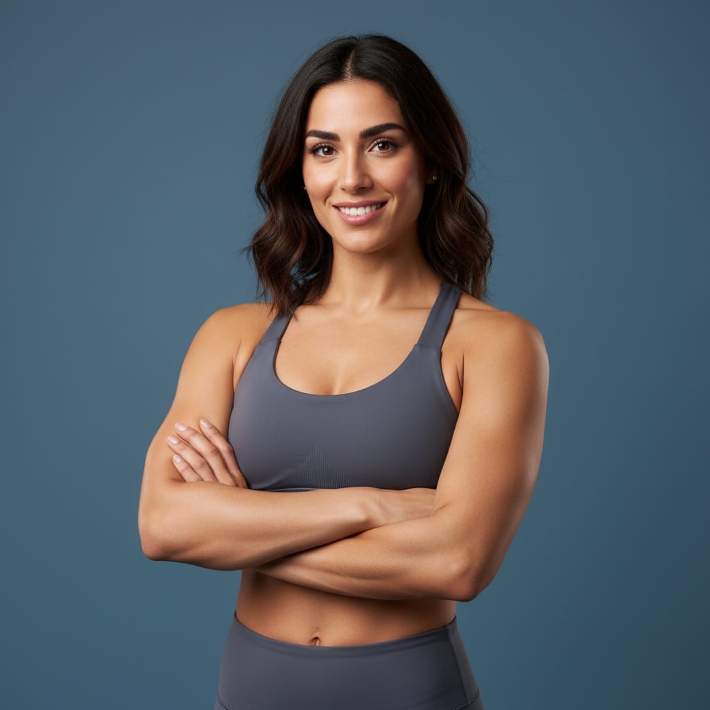 athletic middle_eastern woman arms crossed confident stance 79792731