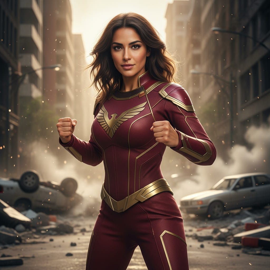 athletic middle_eastern woman battle ready action stance 67077076