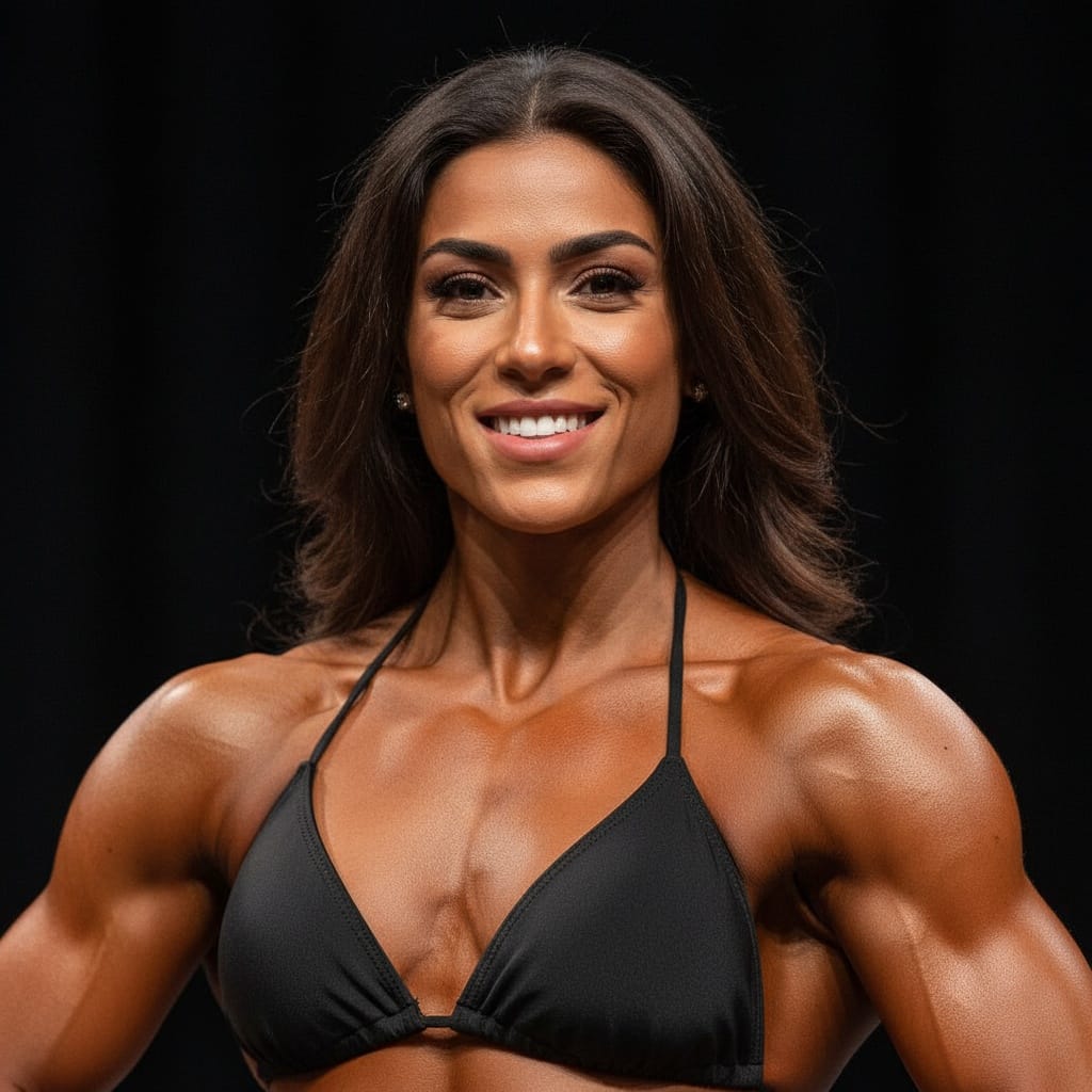 athletic middle_eastern woman close up muscle detail stage 16179864