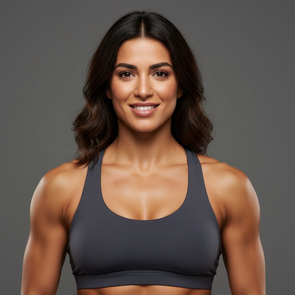 athletic middle_eastern woman close up upper body portrait 65051822